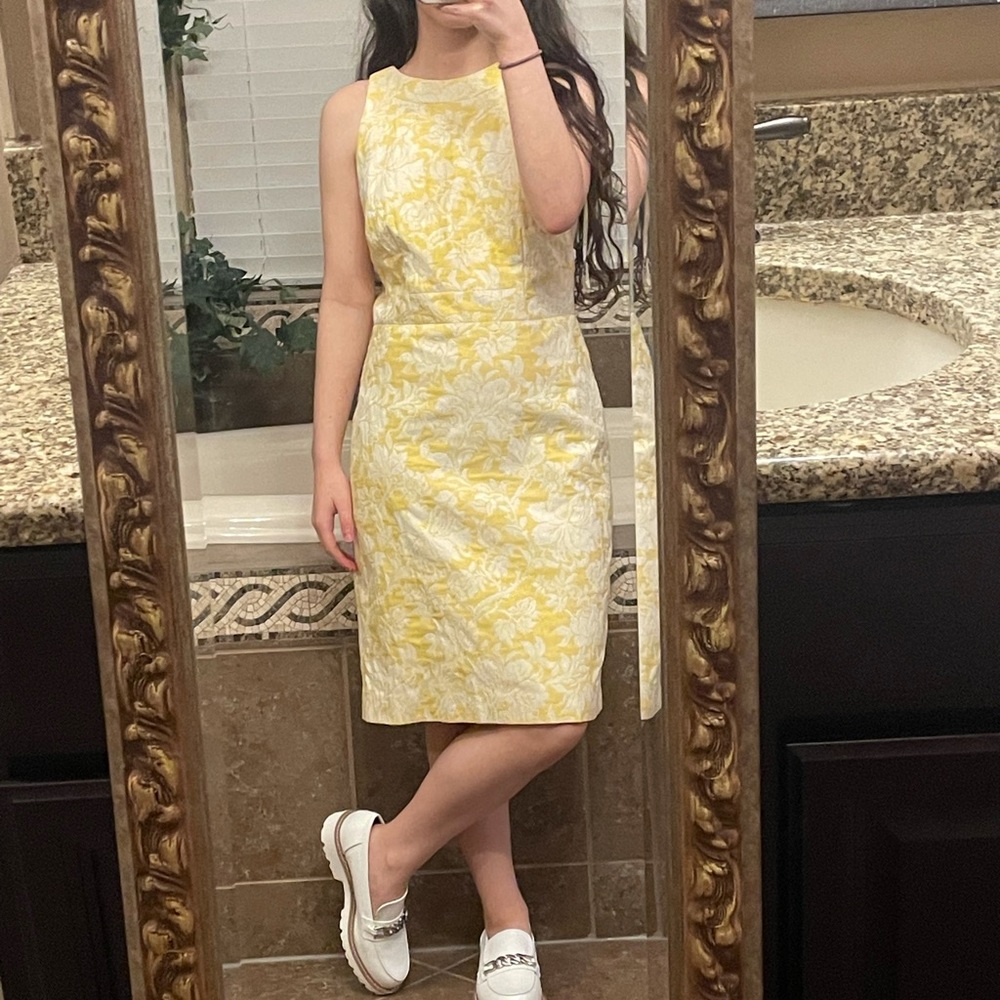 Ann Taylor Yellow and White Floral Dress